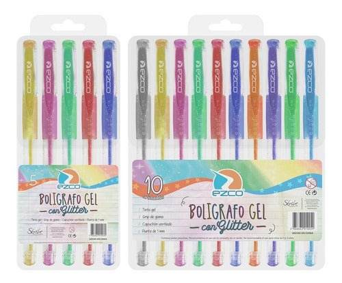 Util Uno Roller Ball Gel Pen Set - 5 Colors in Sealed Blister 0