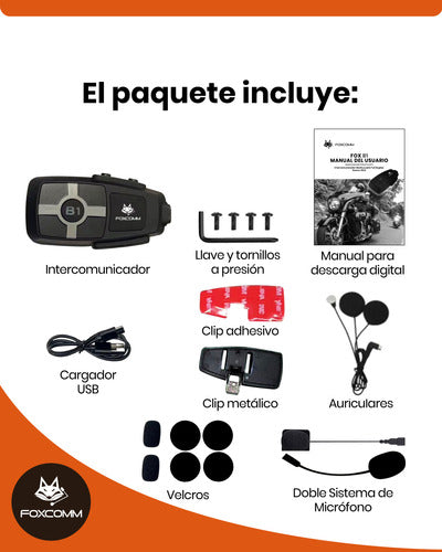 Intercomunicador Bluetooth Para Moto Fox B1 1