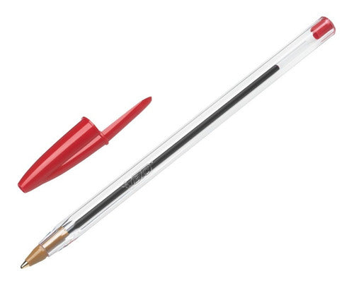 BIC Red Crystal Ballpoint Pen 1mm Medium Stroke (Pack of 40) 0