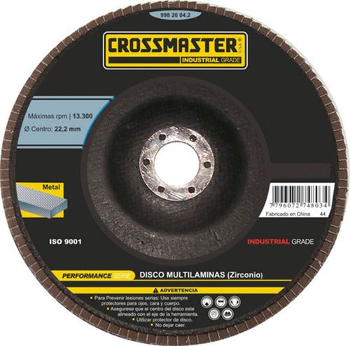 Disco Multilám Zirconio Grano 60 180mm Crossmaster 9982606.3 0