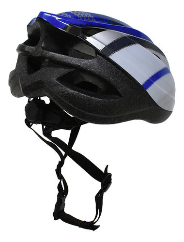 MTB/Road Helmet with Eco White Blue Protection 1