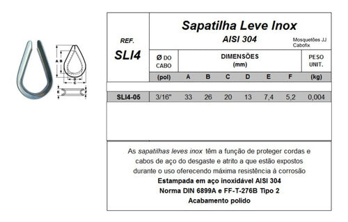 15 Unid. Sapatilha Em Aço Inox 5mm (3/16) 1