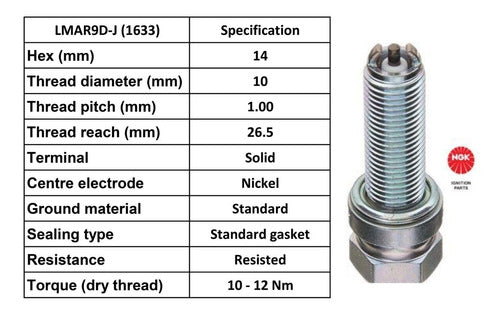 Bujía Lmar9d-j Bmw S 1000 R Rr Xr Hp4 Ngk Japón Ryd Motos 1