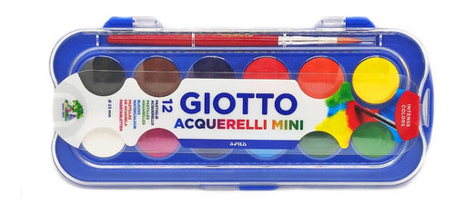 Estojo De Aquarela Pastilha 12 Cores Giotto 0