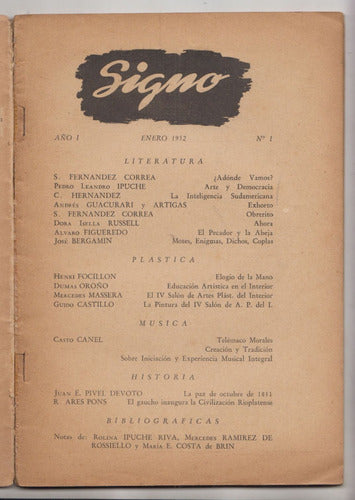 1952 Uruguay Revista Cultural Signo De San Jose Unico Numero 1