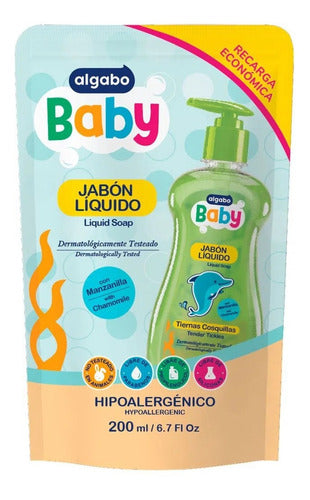 Jabón Liquido Bebes X 200ml Algabo Baby Recarga Económica 0