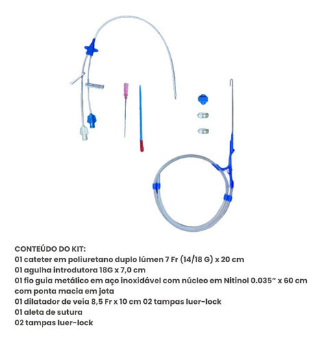 Cateter Venoso Lúmen Duplo ( Cvc ) 7fr X 20cm - 14g/18g 2