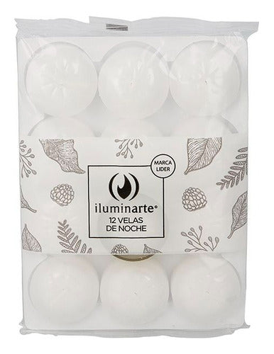 BaiBao Market X3 Night Candles Pack of 12 White Iluminarte 0