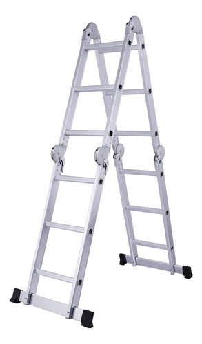 Shimura Aluminum Articulated Ladder 12 Steps 4x3 Folding 2