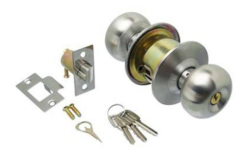 BRON Office Knob Lock Ply Stainless Steel Key - Button 0