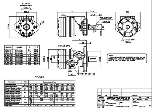 Motor Hidráulico Orbital Omr 160 5