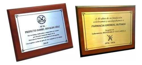 Amerzone Placa Reconocimiento Plaqueta Grabada Incluye Atril Y Caja 1