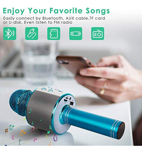 KIDWILL Wireless Bluetooth Karaoke Microphone for Kids 2