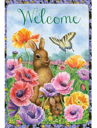 Toland Home Garden 109960 Bunny Amapolas Bandera De Pascua 2 0