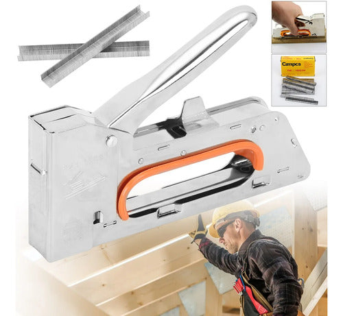 Herramientas Mayorista Metal Manual Stapler Adjustable 4-6-8mm + 50 Staples 1