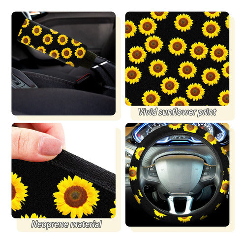 Juego De 16 Accesorios De Girasol Para Automvil, Funda Para 1