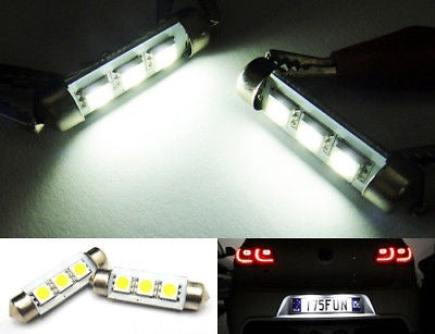 2 X 6418 6411 Canbus Blanco 3 Smd Led Placa Luz Festoon Para 1