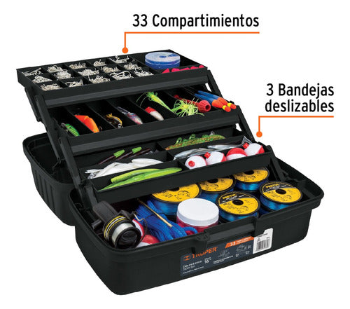 Truper Fishing Box 16" with 3 Sliding Trays 2