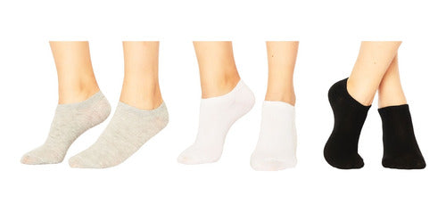 Pack of 3 Coa Coa Invisible Ankle Socks for Women Art 2070 Solid Color 0