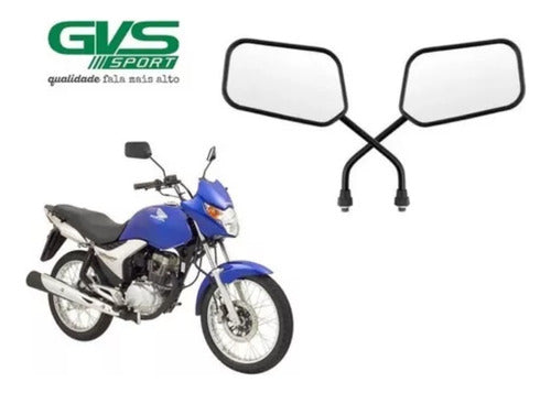 Retrovisor Par Gvs Preto Mod Cg Titan 150 04-13 Motoboy 6