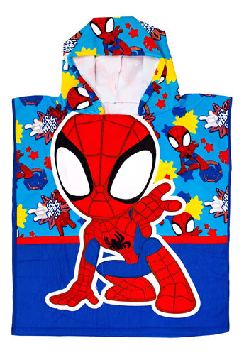 Poncho Toalla Microfibra Spiderman Super Hombre Araña Piñata 0