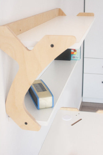 Modern Desk with Two-Shelf Rack 1