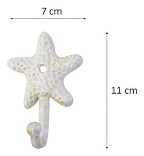 TOPBATHY Decorative Wall Hooks - 3 Piece Starfish Design 3