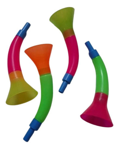 Viking Horns Set of 6 Fluorescent Units Party Favors Assorted Colors 0