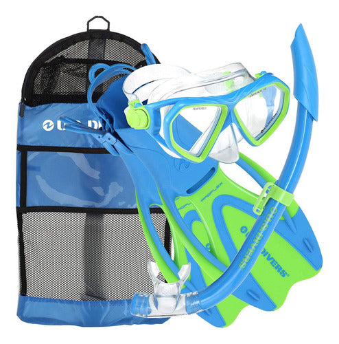 U.S. Divers Dorado Niños Máscara Snorkel + Aletas Talle L 0