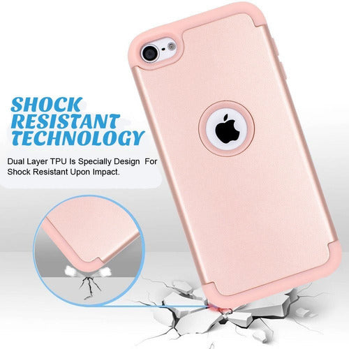 ULAK iPod Touch 7th Generation Case, iPod Touch 6 Case, Heavy Duty Shockproof Protective Case - Rose Gold 1