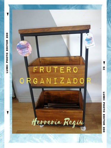 Frutero En Hierro Y Madera 6