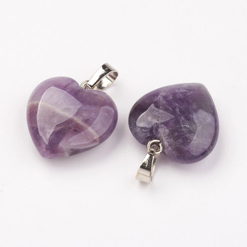 Natural Amethyst Heart Pendant 0