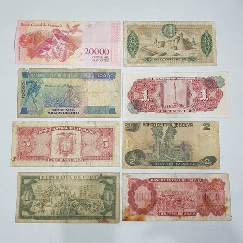 Antiguos Billetes América Varios Lote X 8 Mag 61560 1