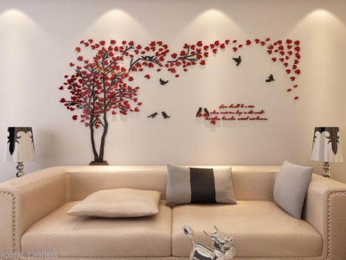 Hurricane Fur Assistant 3D Couple Tree Wall Stickers Mural Living Room Bedroom 1