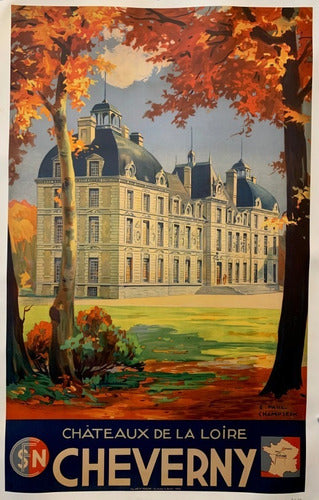 Castillo Cheverny Francia Loira Turismo -  Lámina 45x30 Cm. 0