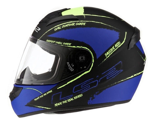 Casco Integral Ls2 352 Brush Matt Bla H-v Yell M Genamax 0