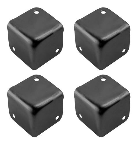 Penn Elcom Set of 4 Flat Metal Corner Braces 3 Points 38x38 mm Black 0