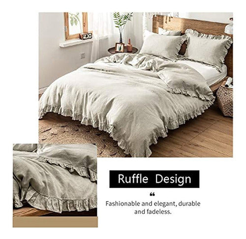 Simple&Opulence King Size 100% French Linen Duvet Cover Set 1