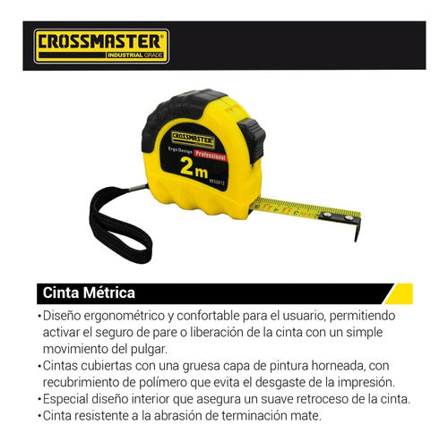 Cinta Metrica Crossmaster Profesional 2 Metros X 16 Mm Top 1