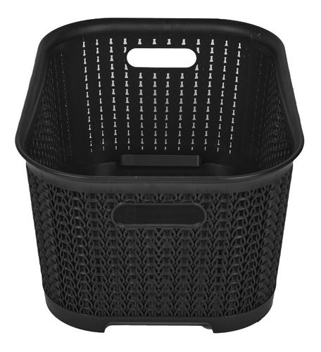 Set of 8 Plastic Rattan Organizer Baskets 36x25x17 cm 3