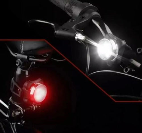 2 Luces De Bicicleta Delantera Trasera 3 Leds Usb Recargable 3