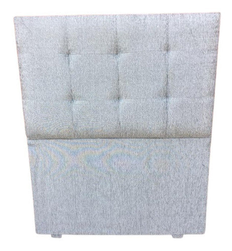 Chenille Tufted Headboard for 1 1/2 Plaza Bed 100cm - Wooden Frame 0