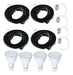 Ferrolux Pack of 4 Black Recessed Spots + 7W Cool LED 0