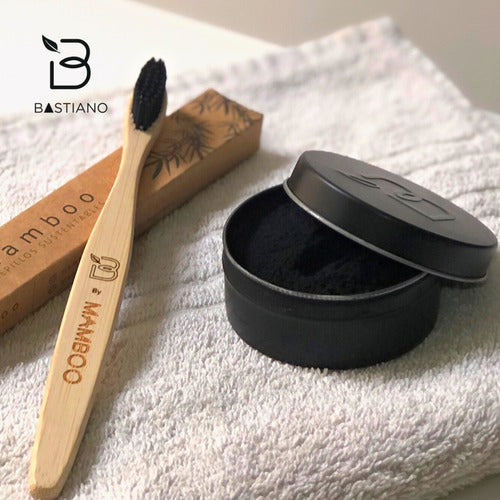 Bastiano Activated Charcoal Kit + Bamboo Dental Brush 1