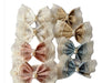 Set of 8 Girls' Vintage Cotton and Lace Hair Ties with Bows 0