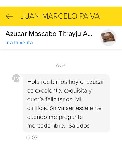 Azúcar Mascabo Titrayju Agroecologica Bolson X 20kg Misiones 5