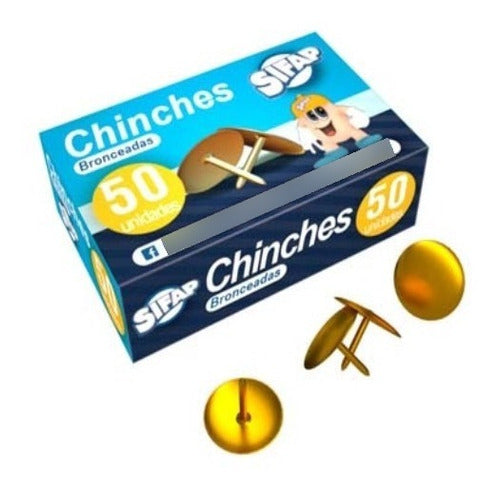 Sifap Golden Bronze Push Pins Box of 50 Units 0