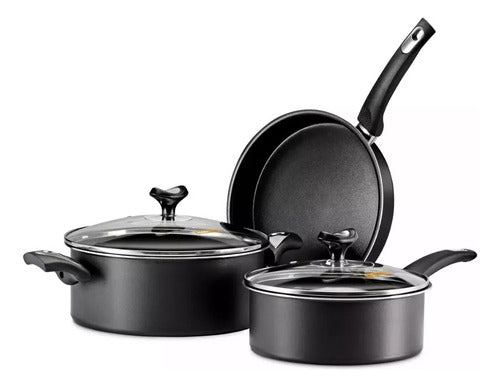 Marmicoc Cookware Set 5 Pieces Aluminum Pot Frying Pan Lids 0