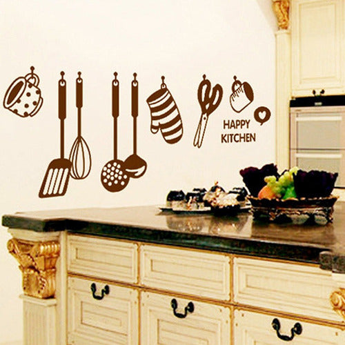 Extraíble Cocina Wall Decal Vinilo Hogar Feliz Arte Mural De 3