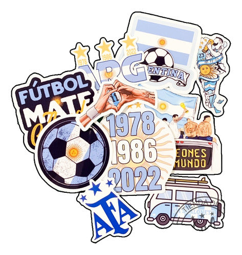 Stickers Vinilo Autoadhesivos Seleccion Argentina Pack X 10 0